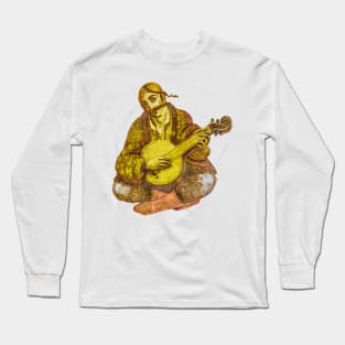 Cossack mamai,ukrainian warrior,ukrainian naive art Long Sleeve T-Shirt